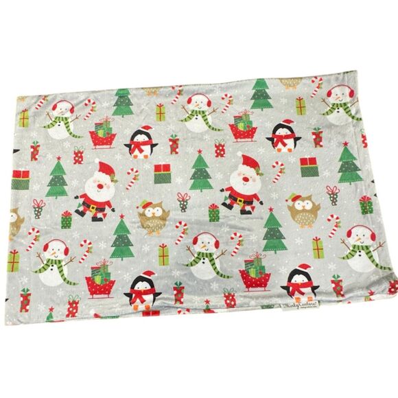 Minky Couture Plush Christmas Themed Holiday Print Luxe Standard Pillow Cases - Picture 2 of 8